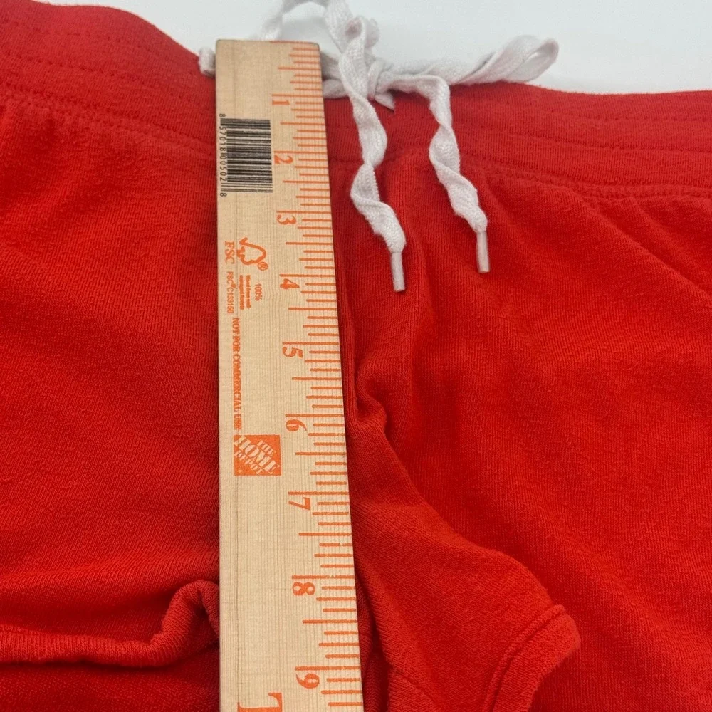 PJ‎ Salvage Red Retro Stripe Lounge Shorts Womens Medium Drawstring Dolphin Hem